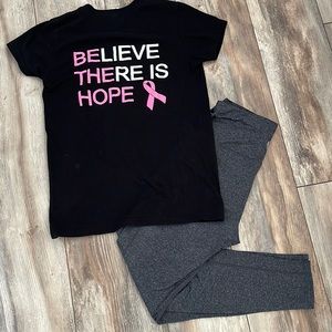 Pink Breast Cancer Tshirt Ladies Size M Vneck